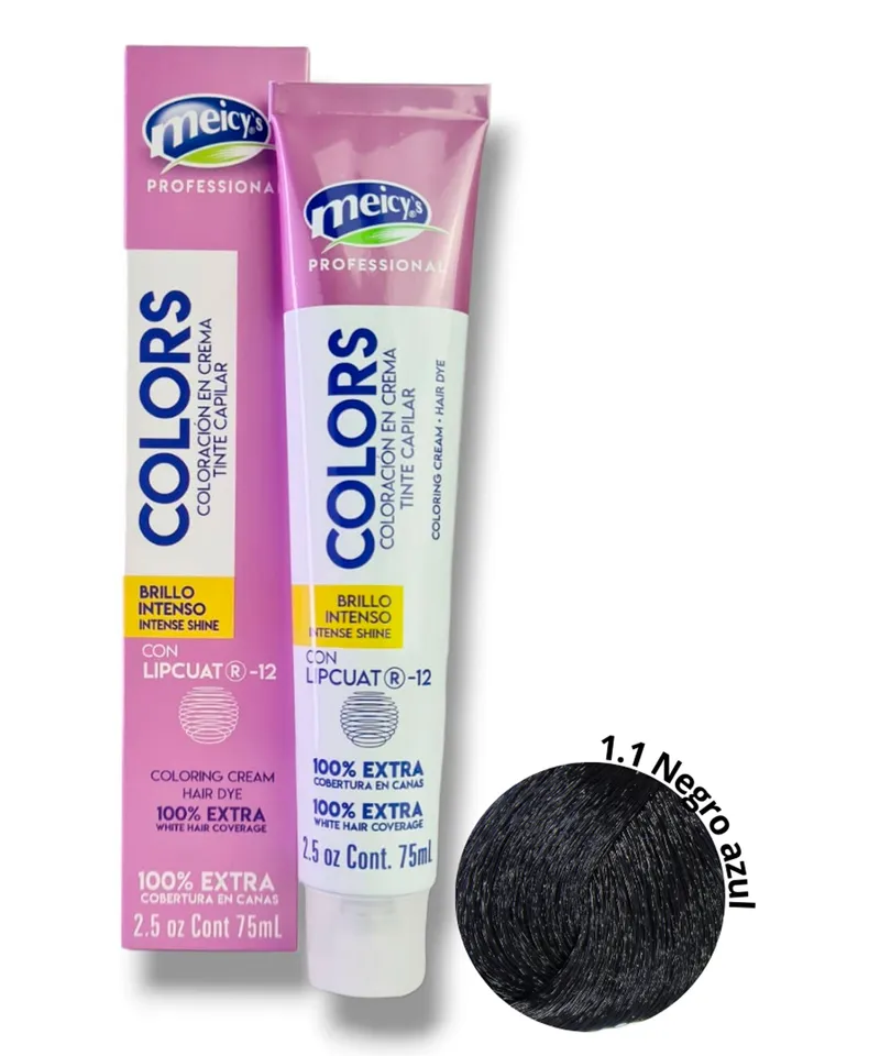 MEICYS COLORS TINTE N.1.1 NEGRO AZUL X 75ML - Producto de belleza y estética en Almacén Sandra