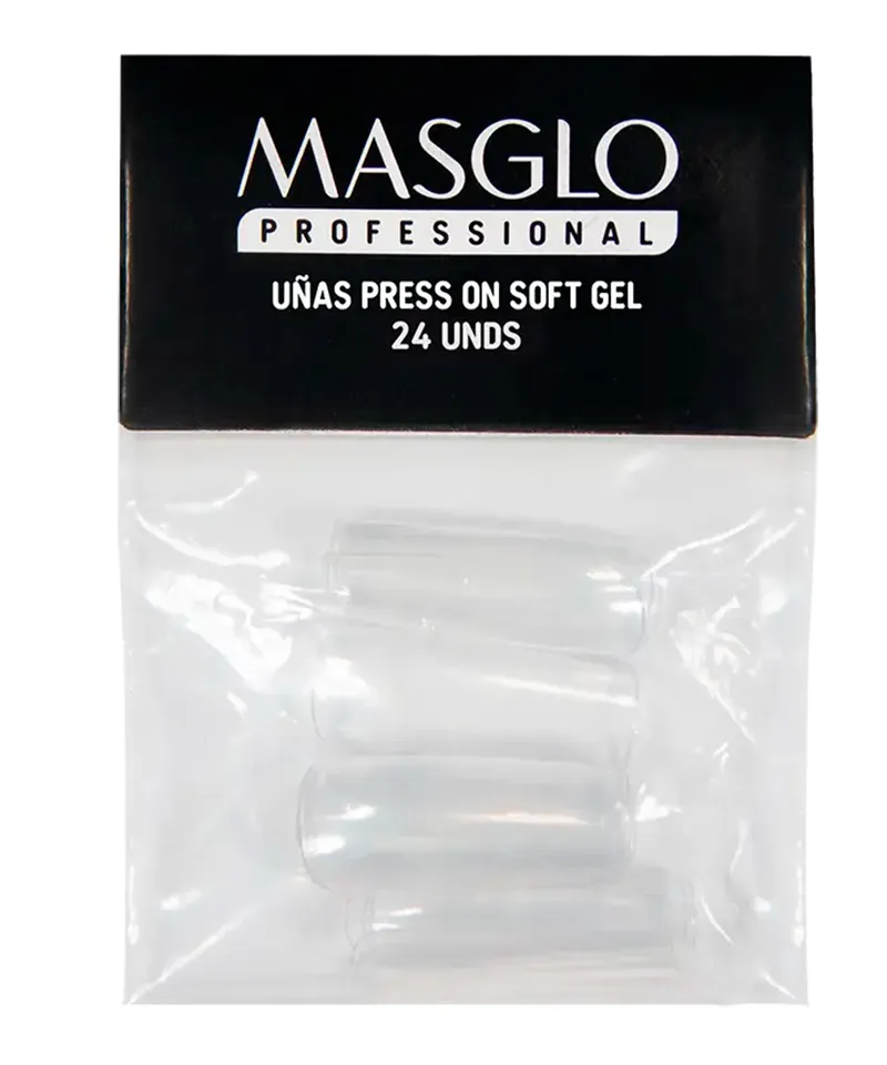MASGLO UÑAS TIPS PRESS ON SOFT GEL CLEAR X 24UND - Producto de belleza y estética en Almacén Sandra