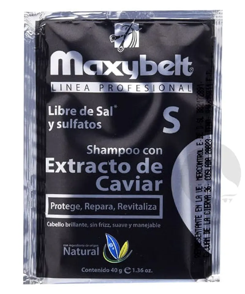 MAXYBELT SHAMPOO EXTRACTO DE CAVIAR X 40ML - Producto de belleza y estética en Almacén Sandra