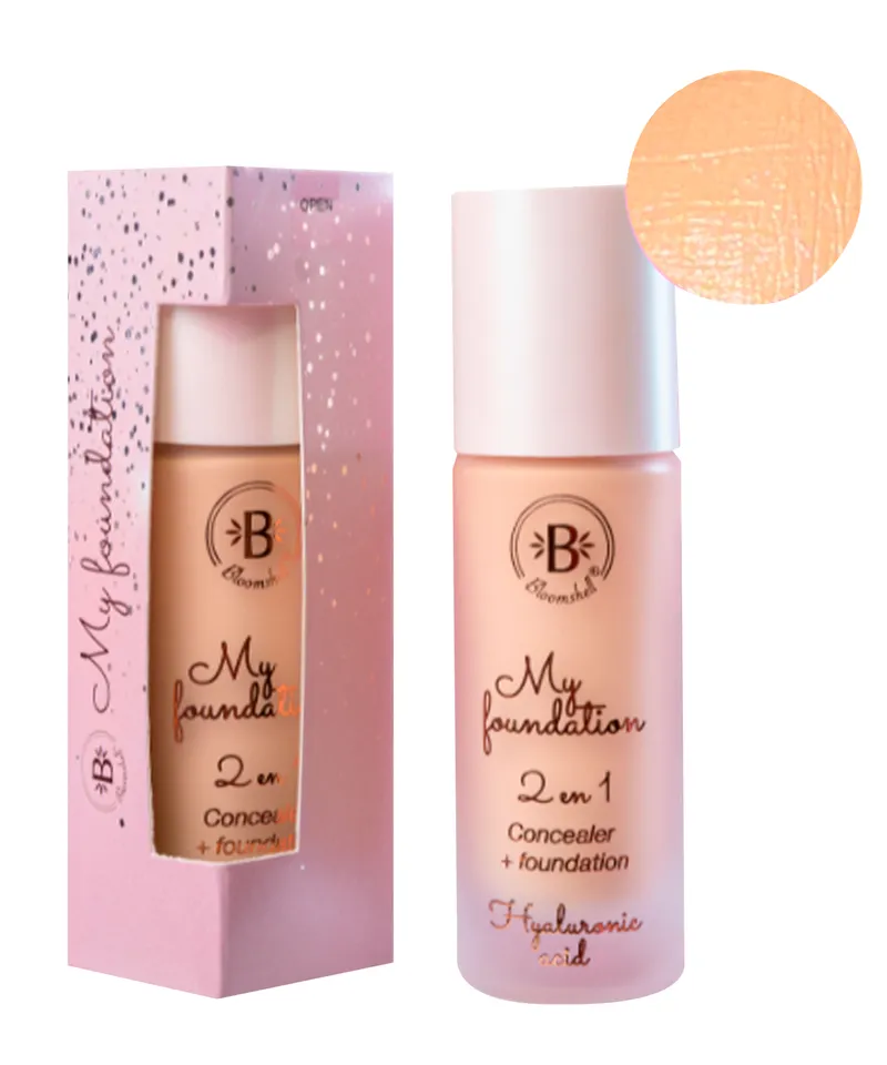 BLOOMSHELL BASE LIQUIDA MY FOUNDATION 2EN1 NEUTRAL MEDIUM 4.5 X 38ML - Producto de belleza y estética en Almacén Sandra