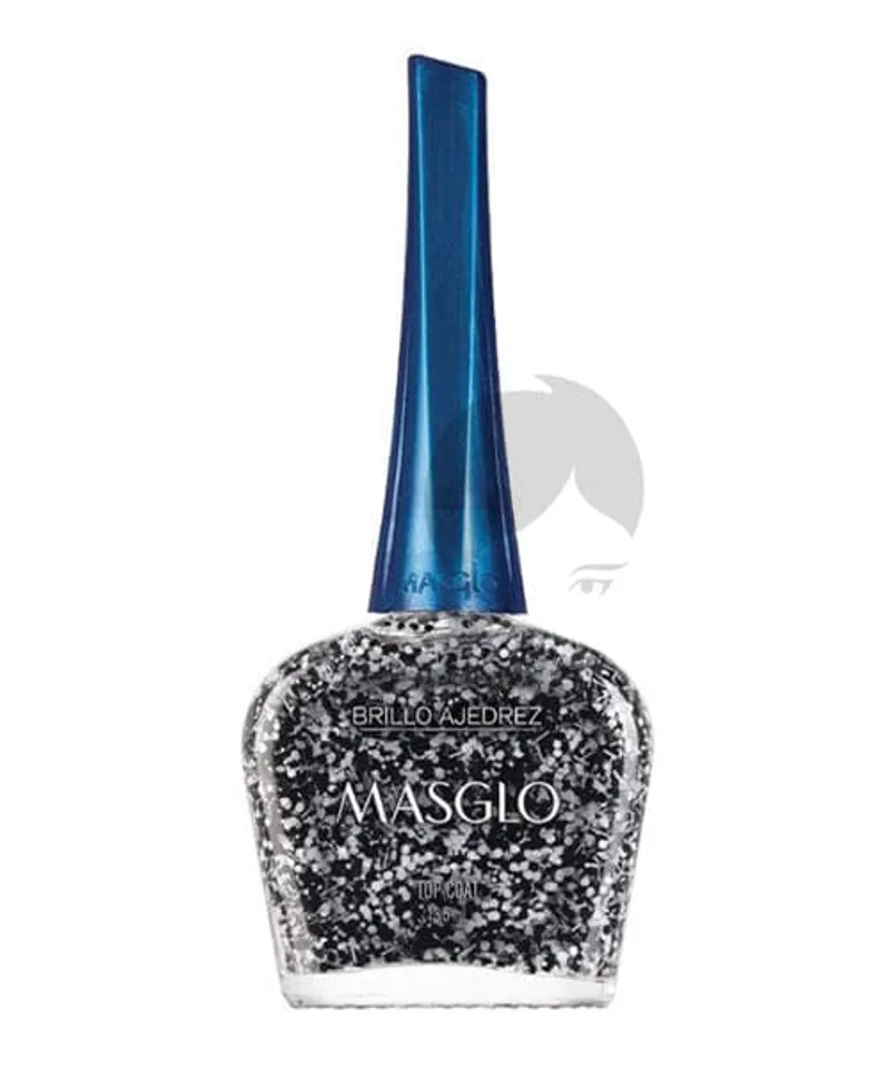 MASGLO ESMALTE ESCARCHADO AJEDREZ X 13.5ML - Producto de belleza y estética en Almacén Sandra