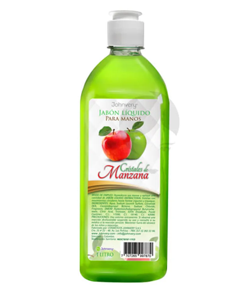 JOHNVERY JABON LIQUIDO MANZANA X 1000ML - Producto de belleza y estética en Almacén Sandra