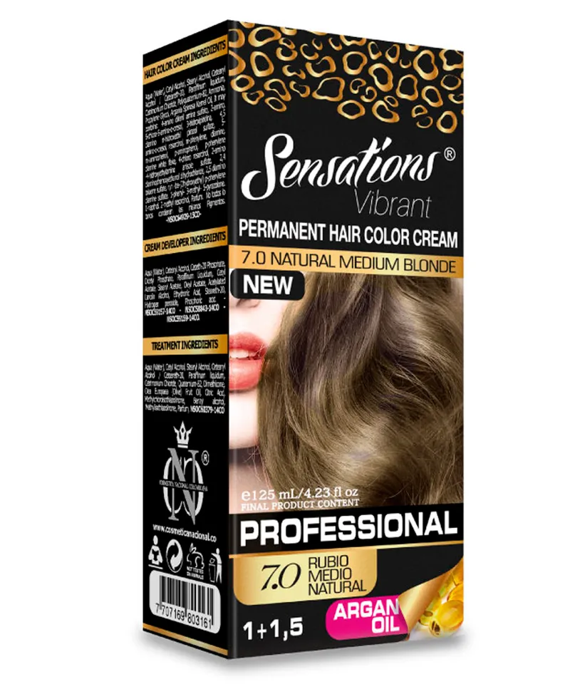 SENSATIONS TINTE RUBIO MEDIO NATURAL N.7.0 X 125ML - Producto de belleza y estética en Almacén Sandra