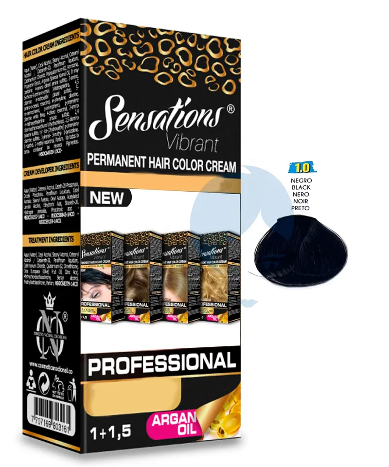 SENSATIONS TINTE NEGRO NATURAL N.1.0 X 125ML - Producto de belleza y estética en Almacén Sandra