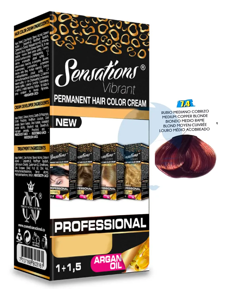 SENSATIONS TINTE RUBIO MEDIO COBRIZO N.7.4 X 125ML - Producto de belleza y estética en Almacén Sandra