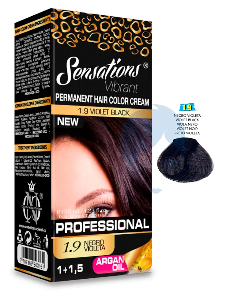 SENSATIONS TINTE NEGRO VIOLETA N.1.9 X 125ML - Producto de belleza y estética en Almacén Sandra