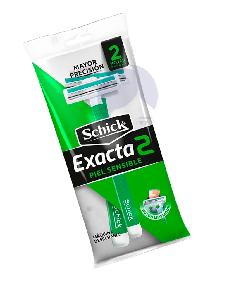 SCHICK EXACTA 2 MAQUINA DE AFEITAR PIEL SENSIBLE - Producto de belleza y estética en Almacén Sandra