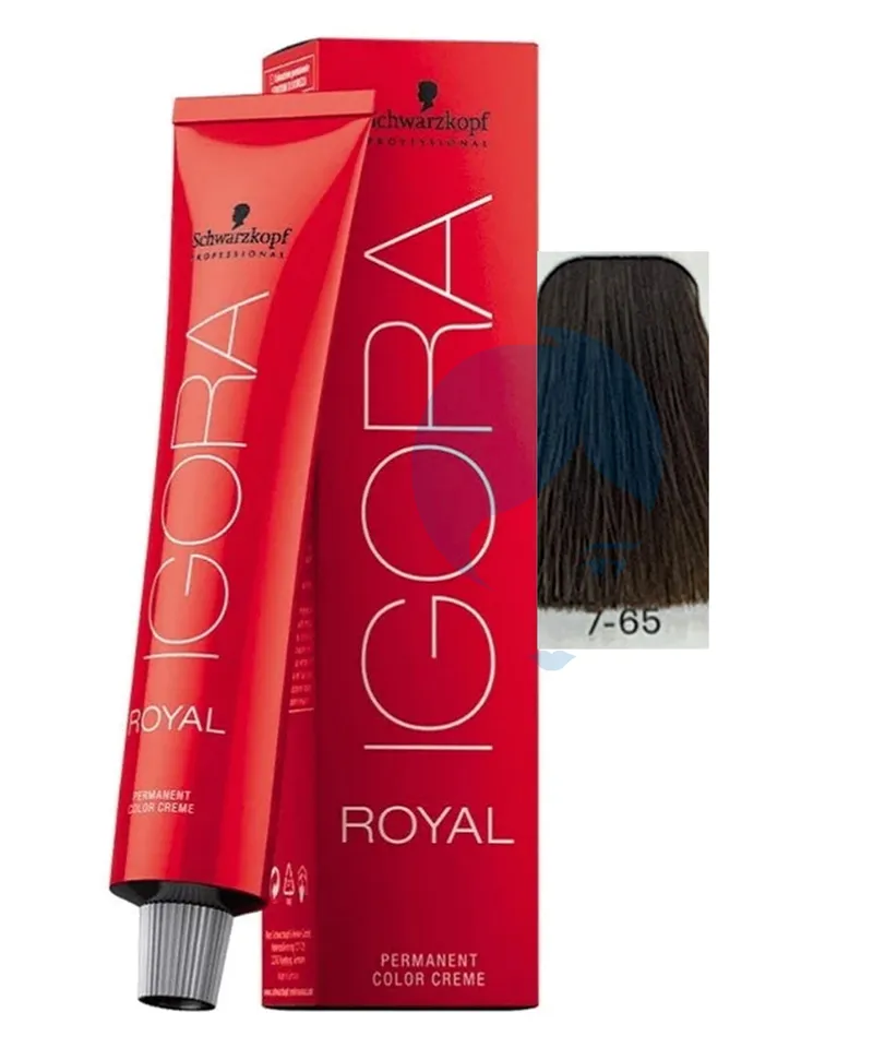 IGORA ROYAL TINTE RUBIO MEDIO MARRON DORADO N.7.65 X 60ML - Producto de belleza y estética en Almacén Sandra