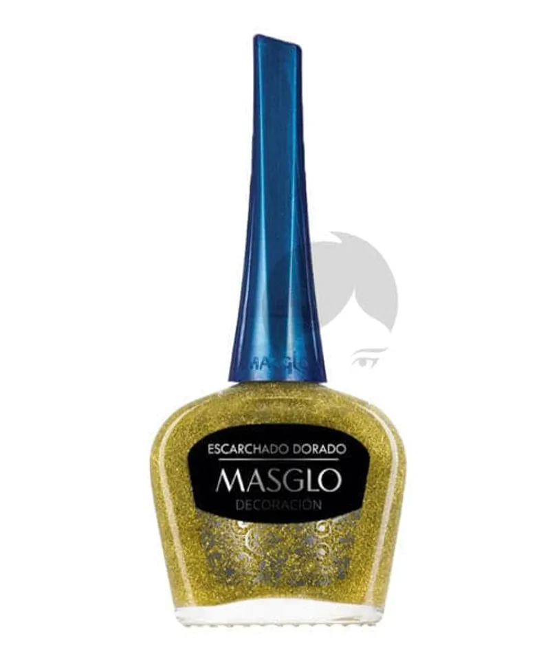 MASGLO ESMALTE DECORATIVO ESCARCHADO DORADO X 13.5ML - Producto de belleza y estética en Almacén Sandra