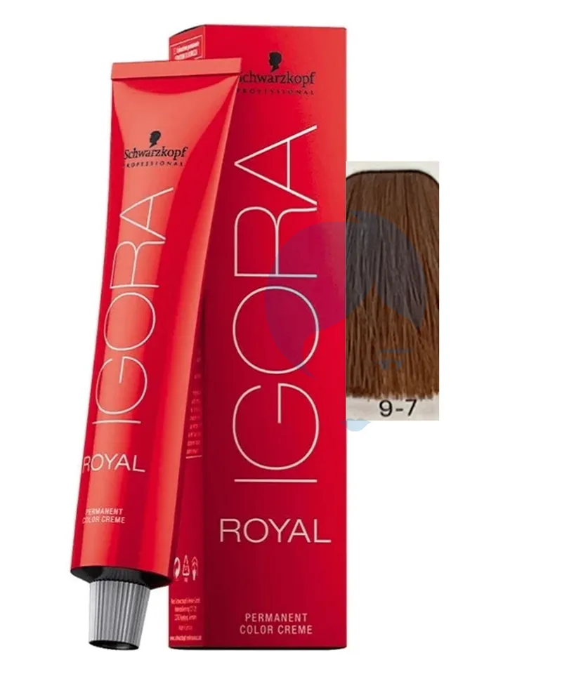 IGORA ROYAL TINTE RUBIO MUY CLARO COBRIZO #9.7 X 60ML - Producto de belleza y estética en Almacén Sandra