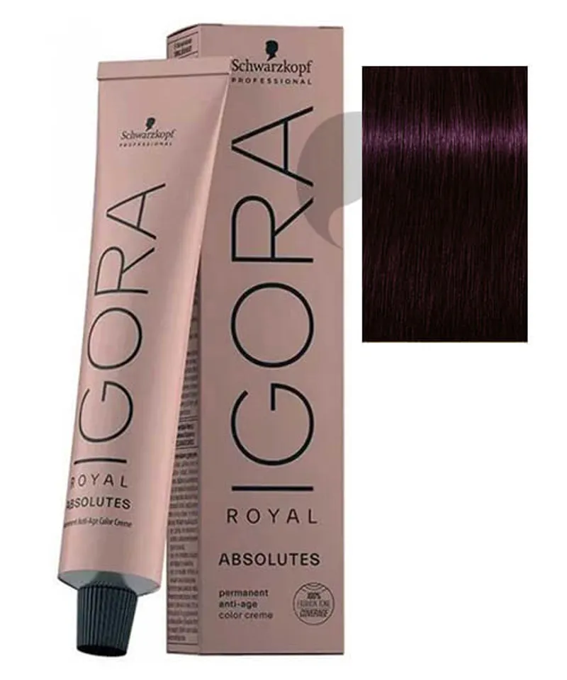 IGORA TINTE ABSOLUTES CASTAÑO MEDIO VIOLETA NATURAL #4.90 X 60ML - Producto de belleza y estética en Almacén Sandra