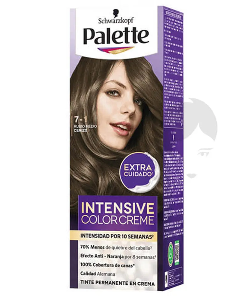 PALETTE MINIKIT TINTE RUBIO MEDIO CENIZO  N.7.1 X 50GR - Producto de belleza y estética en Almacén Sandra