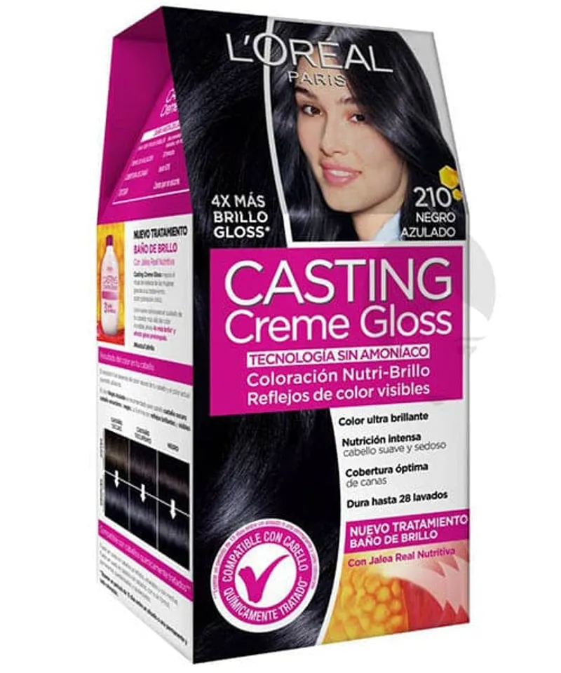 CASTING CREME GLOSS TINTE NEGRO AZULADO N.210 X45GR - Producto de belleza y estética en Almacén Sandra