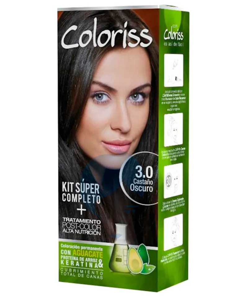 COLORISS TINTE CASTAÑO OSCURO N.3.0 X 50GR - Producto de belleza y estética en Almacén Sandra