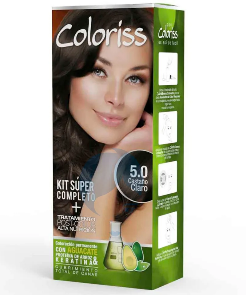 COLORISS TINTE CASTAÑO CLARO N.5.0 X 50GR - Producto de belleza y estética en Almacén Sandra
