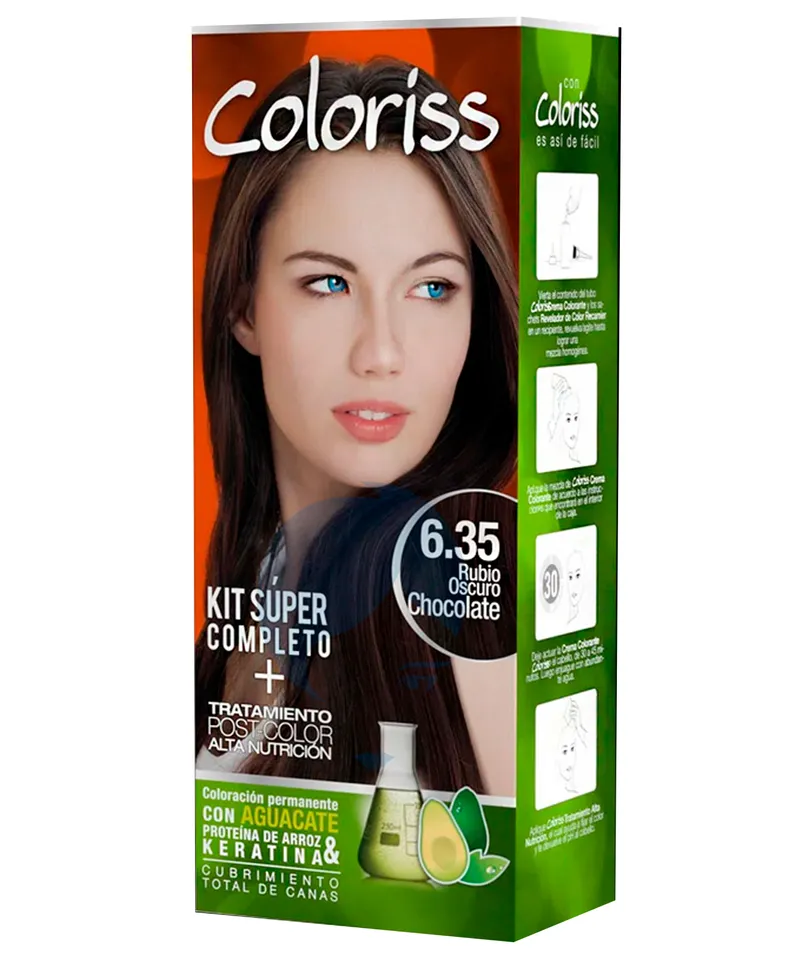 COLORISS TINTE RUBIO OSCURO CHOCOLATE N.6.35 X 50GR - Producto de belleza y estética en Almacén Sandra