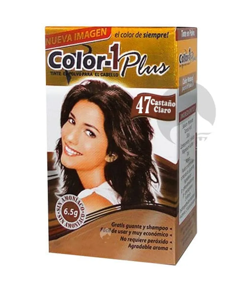 COLOR 1 PLUS TINTE EN POLVO CASTAÑO CLARO N. 47 X 6.5GR - Producto de belleza y estética en Almacén Sandra
