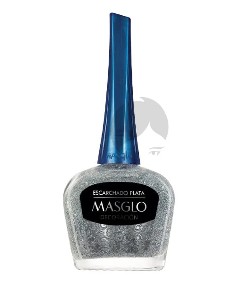 MASGLO ESMALTE DECORATIVO ESCARCHADO PLATA X 13.5ML - Producto de belleza y estética en Almacén Sandra