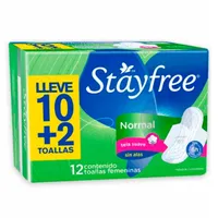 STAYFREE TOALLA HIGENICA SIN ALAS NORMAL PAGUE10 LLEVE 12 - Miniatura 1