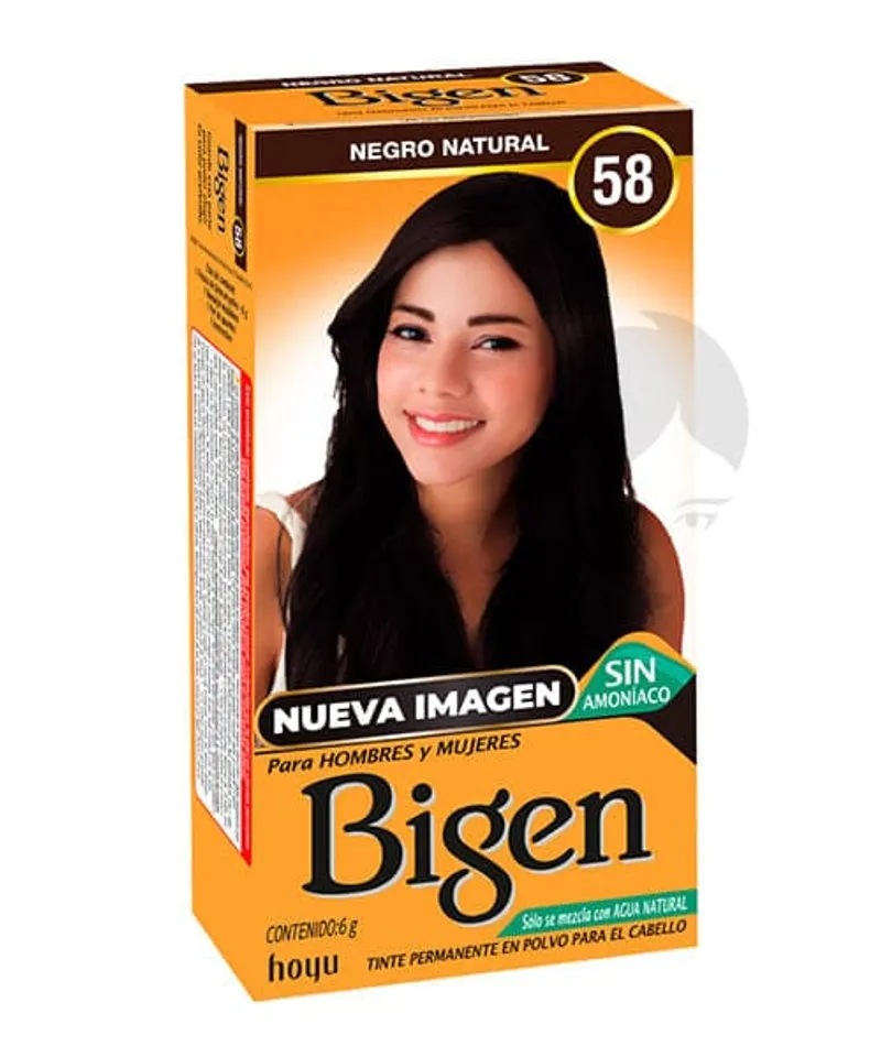 BIGEN TINTE EN POLVO NEGRO  N.58 X 6GR - Producto de belleza y estética en Almacén Sandra