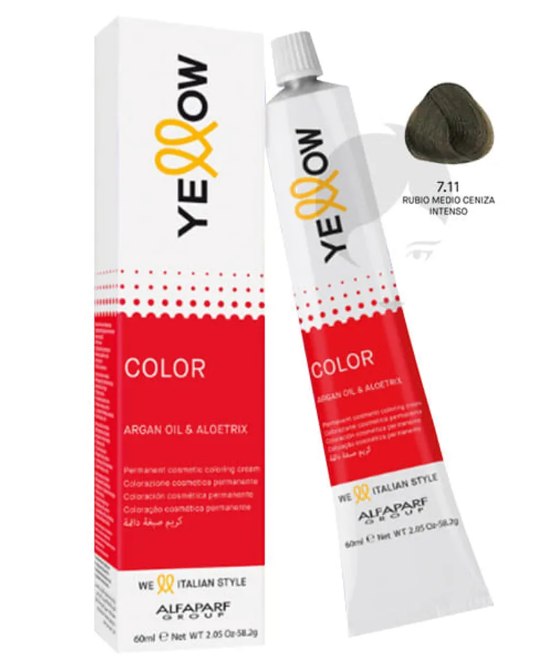 YELLOW TINTE RUBIO MEDIO CENIZA INTENSO N.7.11 X 60GR - Producto de belleza y estética en Almacén Sandra