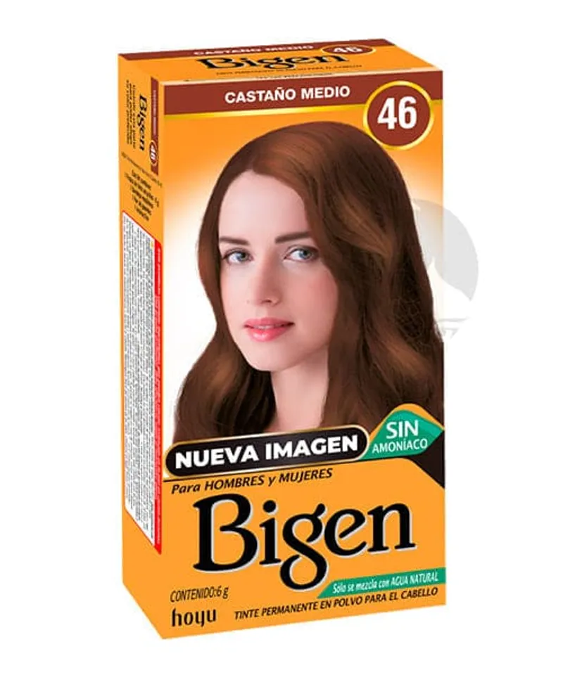 BIGEN TINTE EN POLVO CASTAÑO CAFÉ CLARO N.46 X 6GR - Producto de belleza y estética en Almacén Sandra