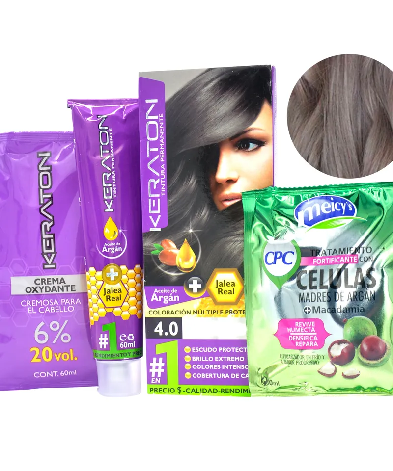 KERATON TINTE RUBIO MEDIO CENIZO N.7.1 X 60GR - Producto de belleza y estética en Almacén Sandra
