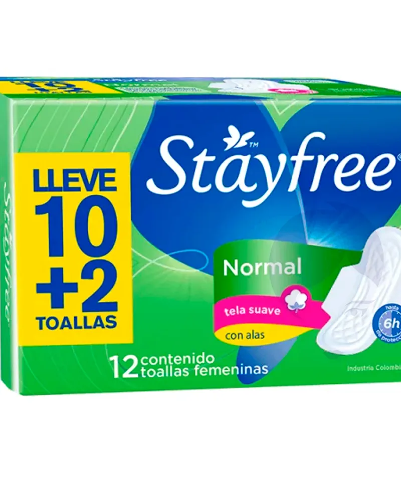 STAYFREE TOALLA HIGENICA NORMAL CON ALAS PAGUE10 LLEVE 12 - Producto de belleza y estética en Almacén Sandra