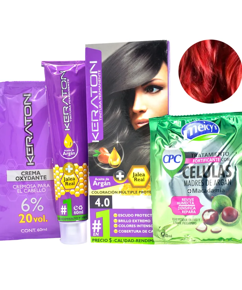 KERATON TINTE ROJO CEREZA N.6.60 X 60GR - Producto de belleza y estética en Almacén Sandra