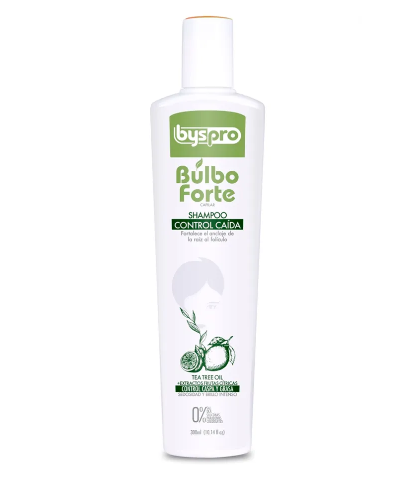BYS PRO SHAMPOO BULBO FORTE CONTROL CAIDA,CASPA Y GRASA TEA TREE OIL X 300 - Producto de belleza y estética en Almacén Sandra
