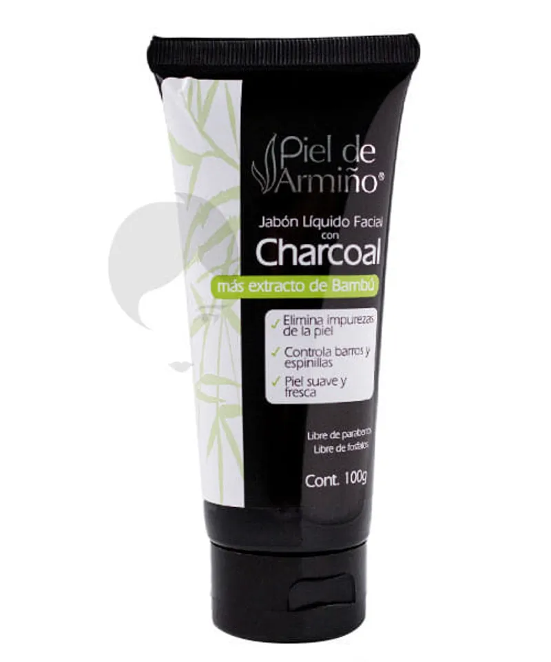 PIEL ARMIÑO JABON LIQUIDO FACIAL CHARCOAL X 100GR - Producto de belleza y estética en Almacén Sandra