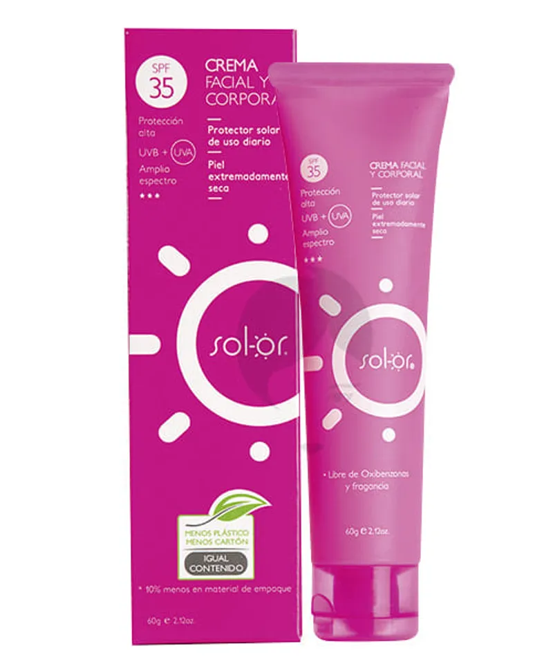 SOL-OR PROTECTOR SOLAR FACIAL CREMA SPF35 X 60GR - Producto de belleza y estética en Almacén Sandra