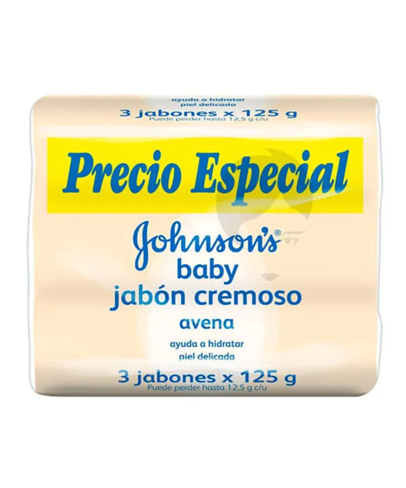 JOHNSONS BABY JABON CREMOSO AVENA NATURAL X 3UNDS X 125 GR - Producto de belleza y estética en Almacén Sandra