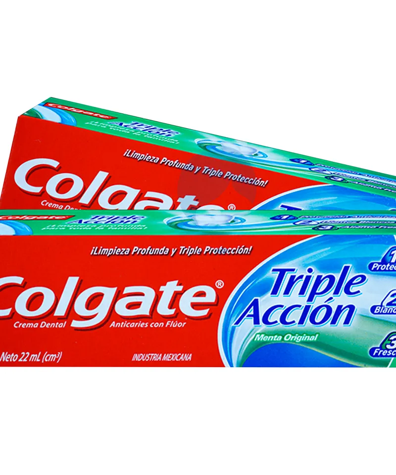COLGATE CREMA DENTAL TRIPLE ACCION MENTA ORIGINAL X 22 ML - Producto de belleza y estética en Almacén Sandra