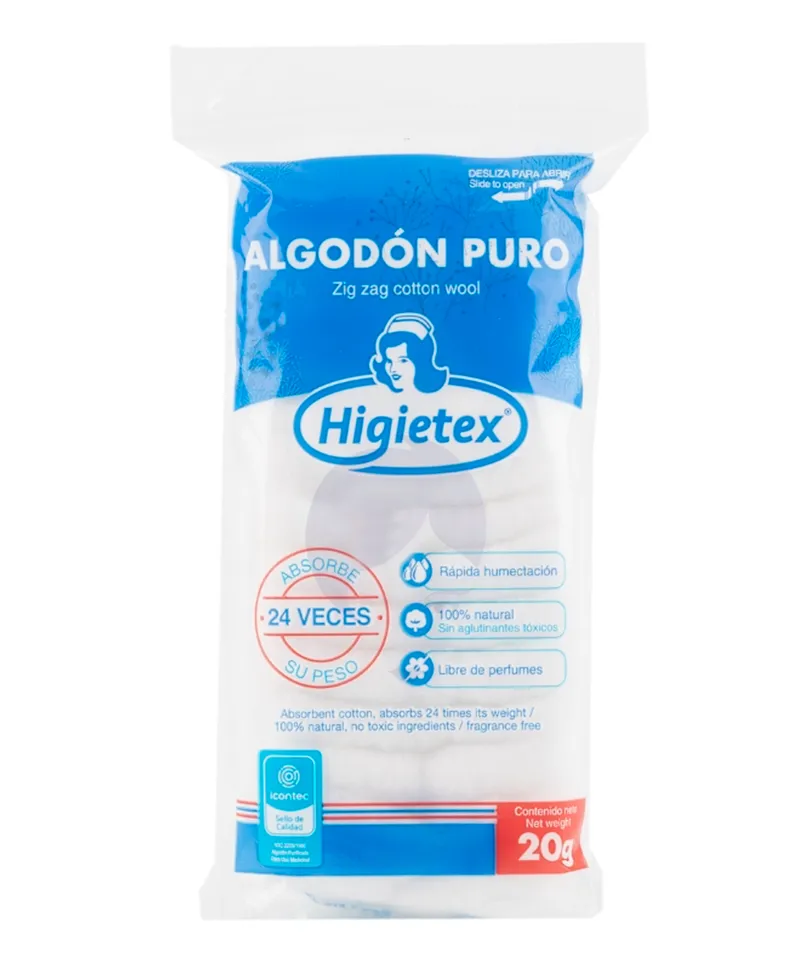 HIGIETEX ALGODÓN X 20 GRS - Producto de belleza y estética en Almacén Sandra