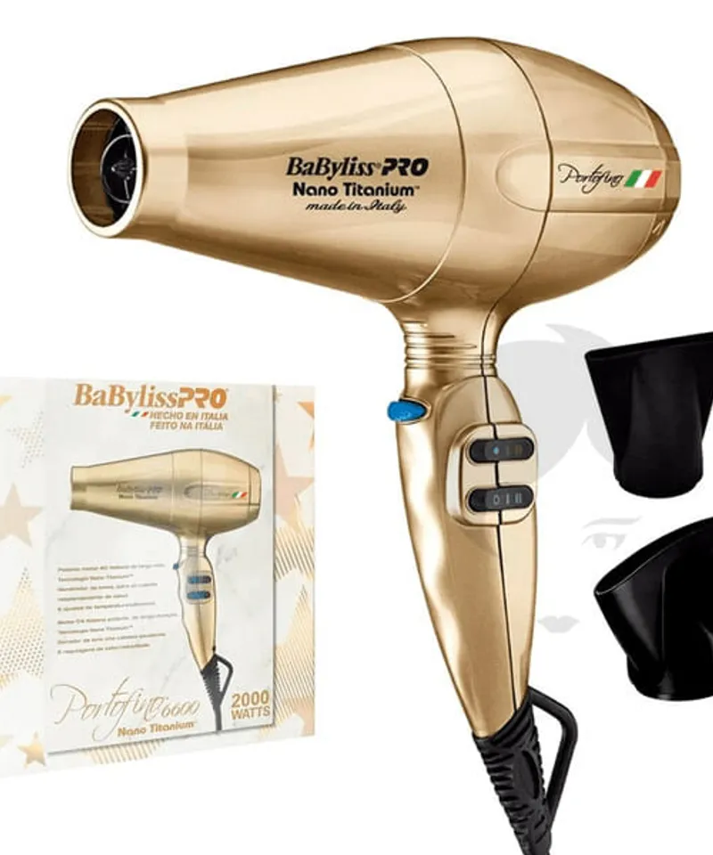 BABYLISS SECADOR PORTOFINO 6600 NANO TITANIUM DORADO - Producto de belleza y estética en Almacén Sandra