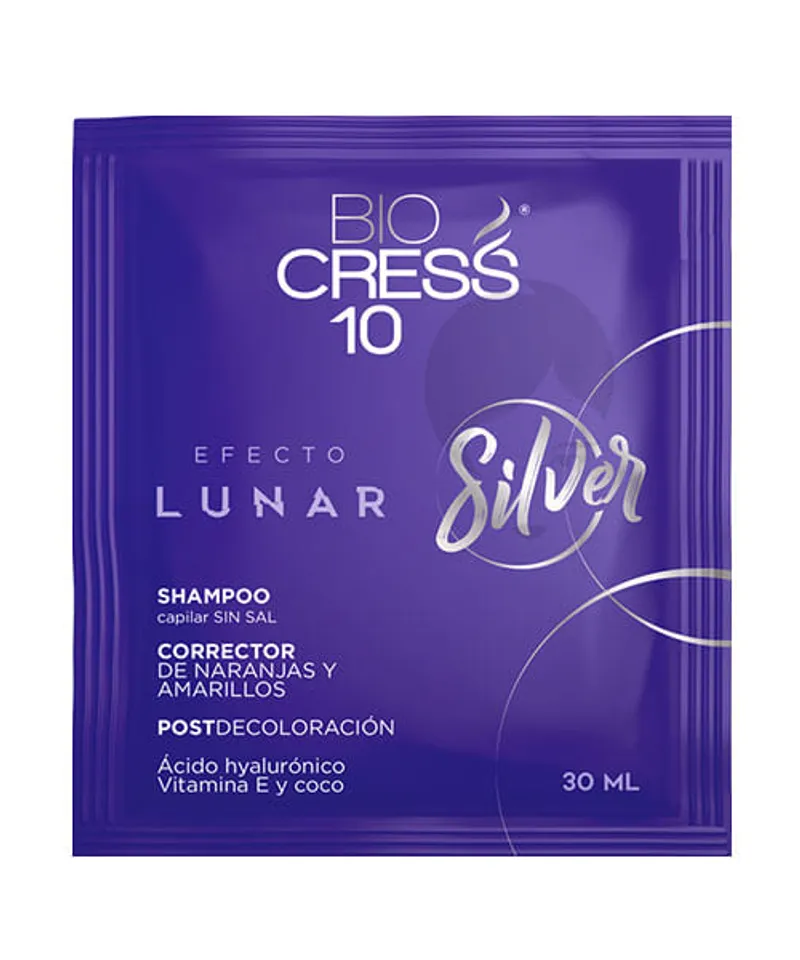 BIOCRESS SHAMPOO  EFECTO LUNAR SILVER X 30ML - Producto de belleza y estética en Almacén Sandra