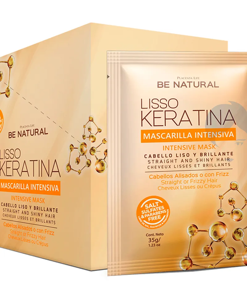 BE NATURAL MASCARILLA INTENSIVA LISSO KERATINA X35G - Producto de belleza y estética en Almacén Sandra