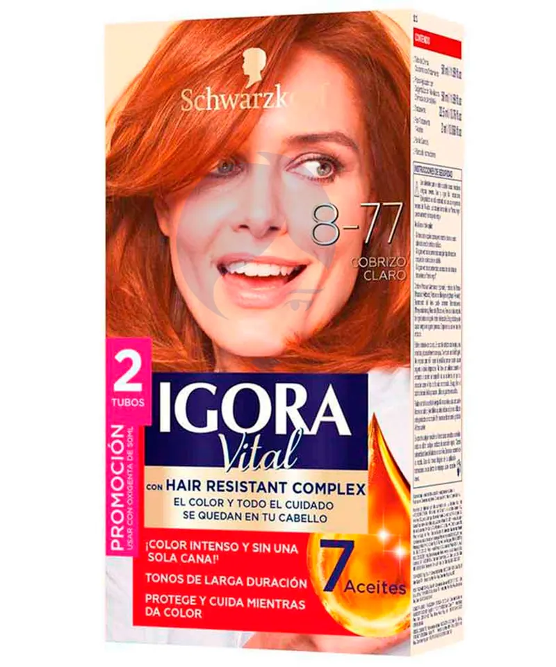 IGORA VITAL TINTE COBRIZO CLARO 8.77 X2 TUB X50ML - Producto de belleza y estética en Almacén Sandra