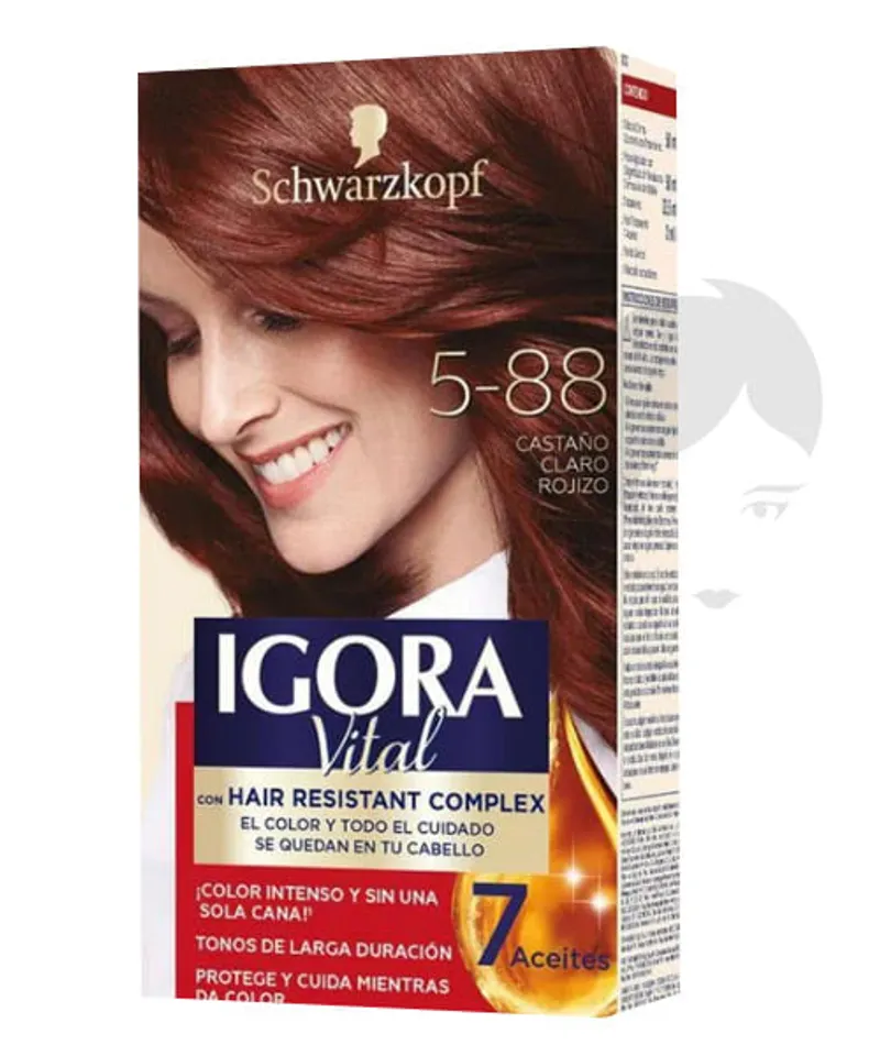 IGORA VITAL TINTE CASTAÑO CLARO ROJIZO  X 2 TUB 5-88 - Producto de belleza y estética en Almacén Sandra