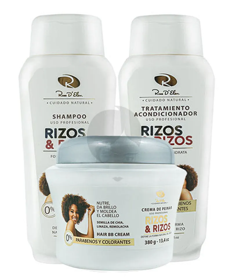 ROSS DLEN TRIO SHAMPOO RIZOS + ACO RIZOS + CREMA DE PEINAR  X 400ML - Producto de belleza y estética en Almacén Sandra
