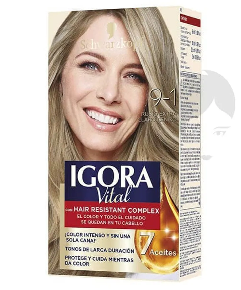 IGORA VITAL TINTE RUBIO EXTRA CLARO CENIZO N. 9.1 X 2 TUB X 60GR - Producto de belleza y estética en Almacén Sandra