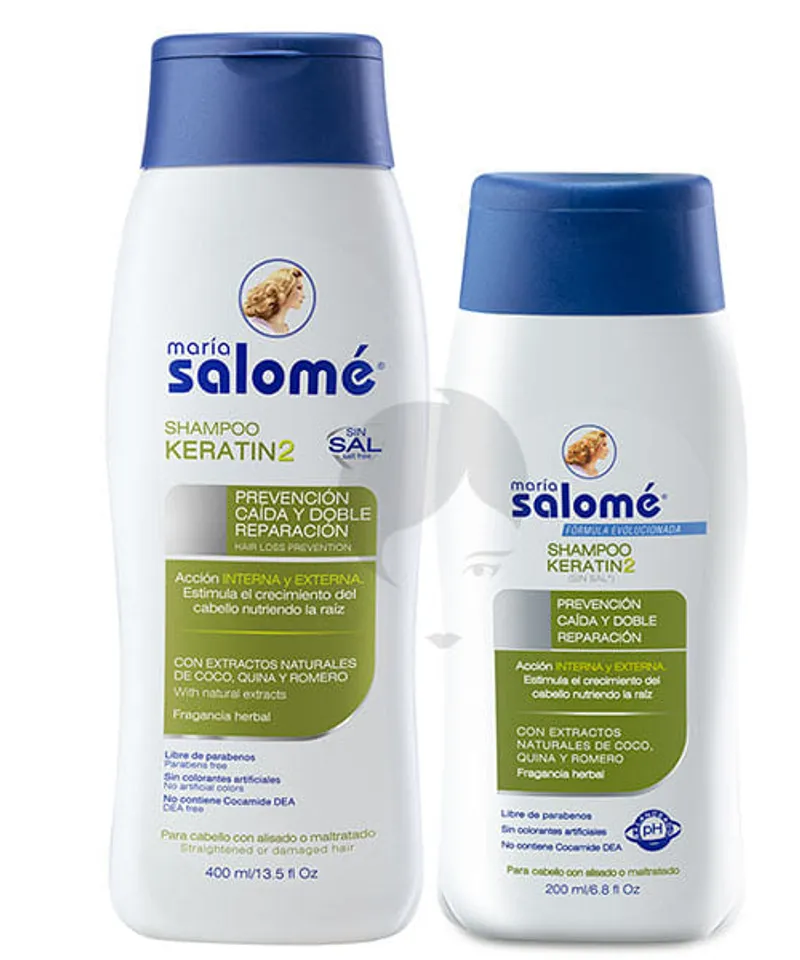 MARIA SALOME SHAMPOO KERATIN SIN SAL X 400 ML + ACON KERATIN X 200ML - Producto de belleza y estética en Almacén Sandra