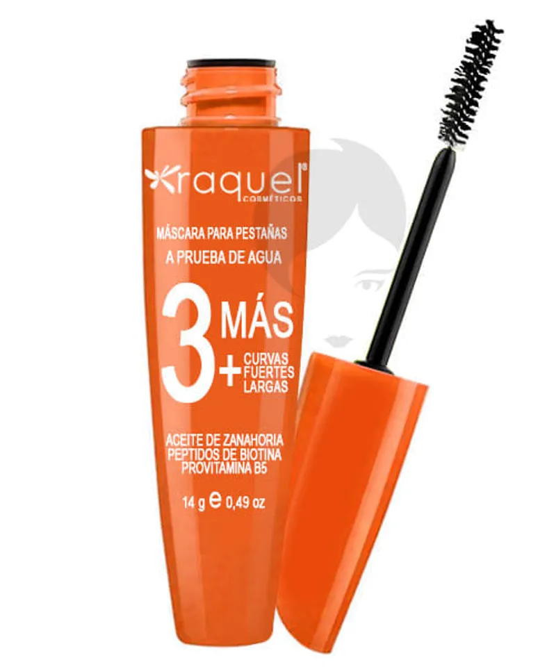 RAQUEL PESTAÑINA 3+ MAS A PRUEBA DE AGUA X 14G - Producto de belleza y estética en Almacén Sandra