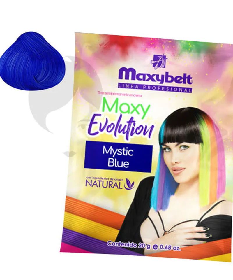 MAXYBELT TINTE SEMIPERMANENTE EN CREMA MYSTIC BLUE X 20GR - Producto de belleza y estética en Almacén Sandra