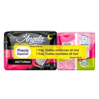 ANGELA TOALLAS HIGIENICAS NOCTURNA +PAQUETE DE TOALLA INVISIBLE - Miniatura 1