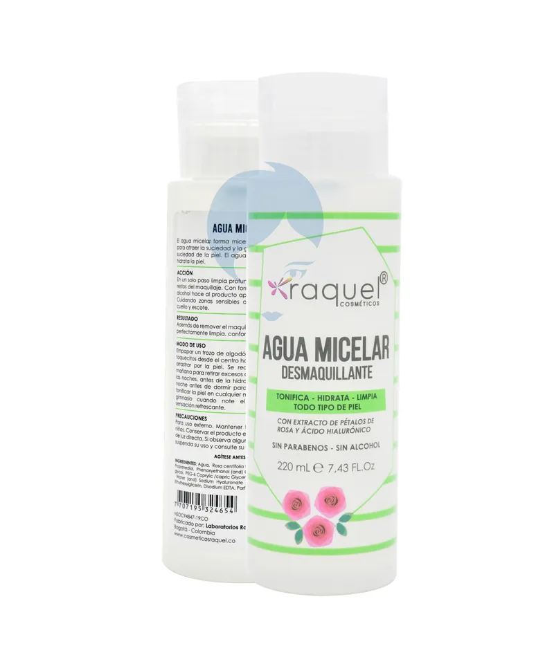 RAQUEL AGUA MICELAR DESMAQUILLANTE X 220ML - Producto de belleza y estética en Almacén Sandra