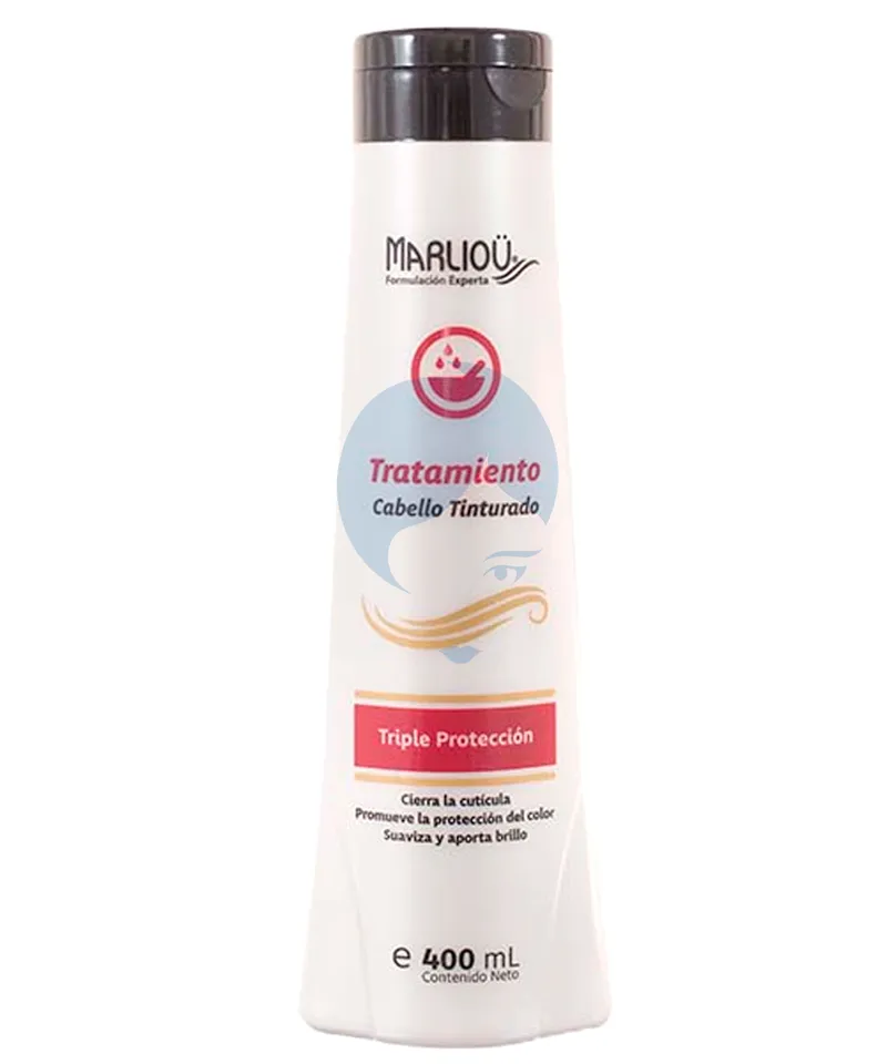 MARLIOU TRATAMIENTO CABELLO TINTURADO TRIPLE PROTECCION X 400ML - Producto de belleza y estética en Almacén Sandra