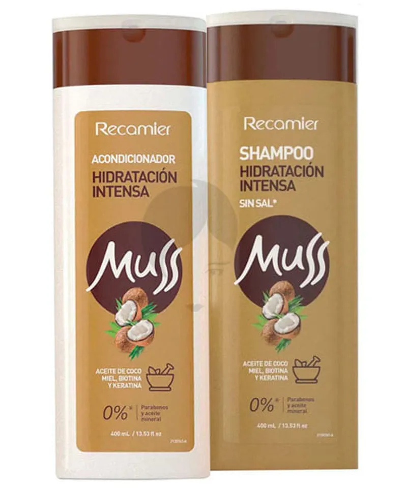 MUSS SHAMPOO +ACONDICIONADOR HIDRATACION INTENSIVA COCO X400ML - Producto de belleza y estética en Almacén Sandra