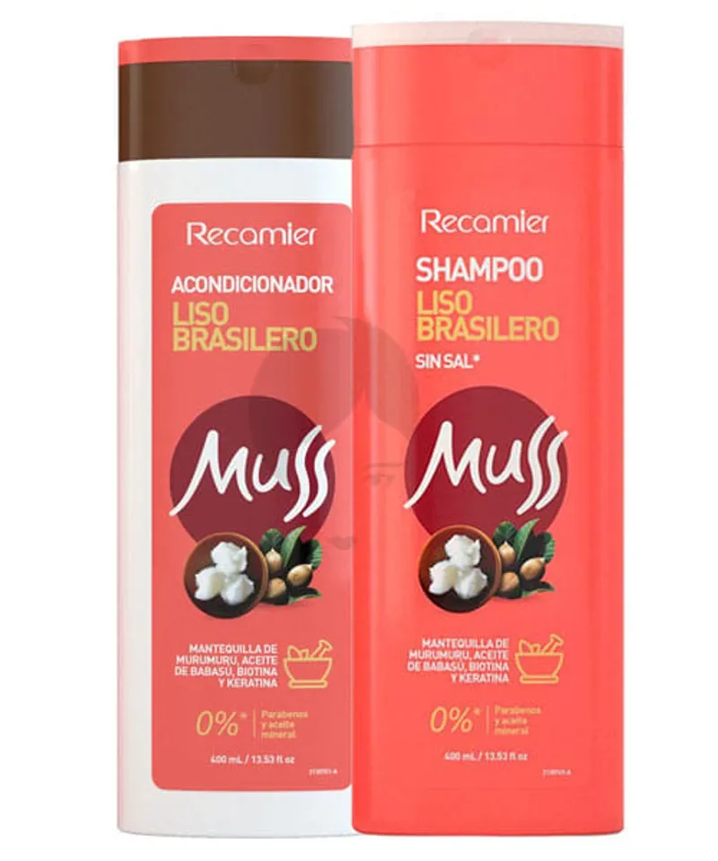 MUSS SHAMPOO +ACONDICIONADOR LISO BRASILERO X400ML - Producto de belleza y estética en Almacén Sandra